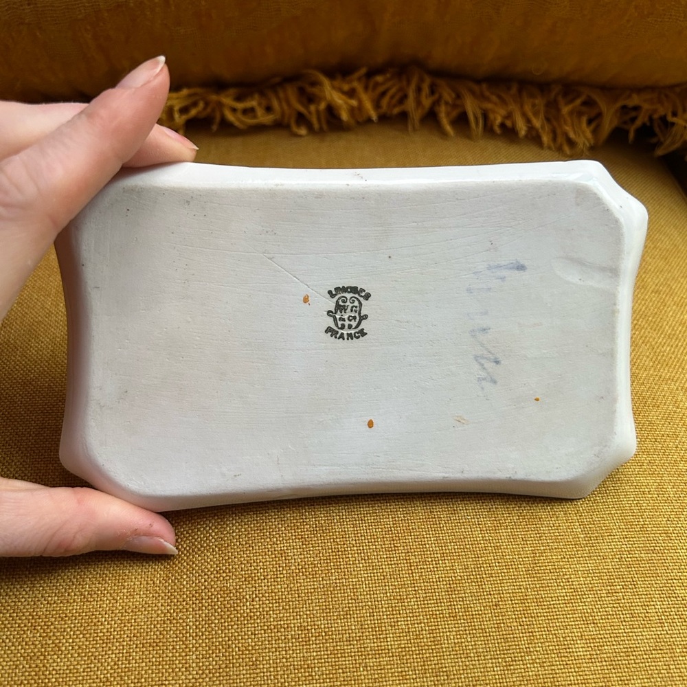 Antique 1800s William Guerin W.G. & Co. Limoges, France Hand-Painted Violet Dish - Picture 4 of 9